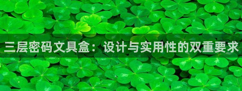 卧龙娱乐靠谱吗：三层密码文具盒：设计与实